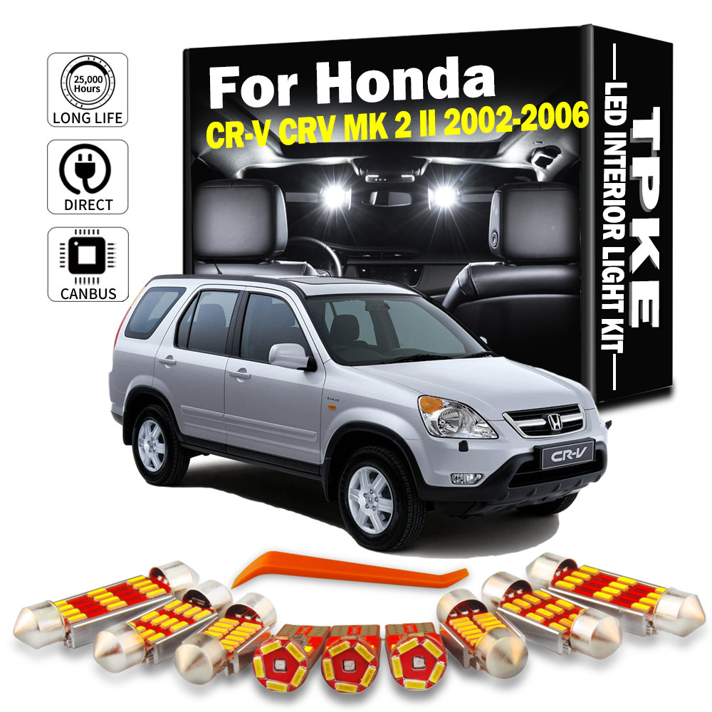 TPKE 9Pcs LED Interior Dome Map Light Bulb Kit For Honda CR-V CRV MK 2 II 2002 2003 2004 2005 2006