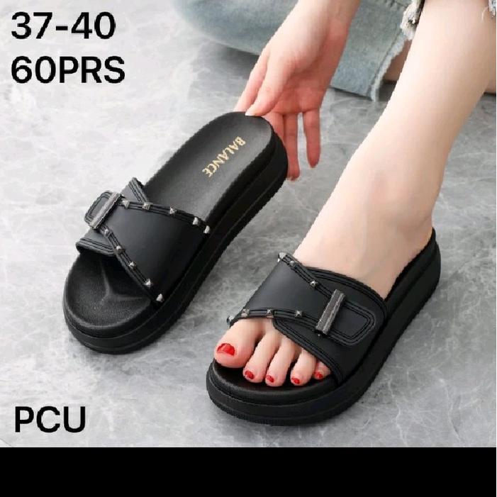 Sandal Wanita Karet Jelly Import Hitam Klip 1 k 1419