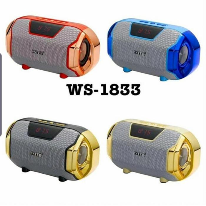 Speaker Bluetooth Digital Lcd Wster WS1833 Speaker Mega Bass Radio Mp3
