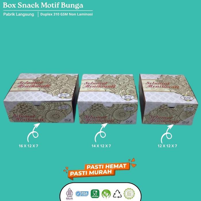 Dus Snack Motif 12x12 12x14 12x16 Dus Kue Roti Cemilan Makanan Dus Snack Motif ISI 25PCS