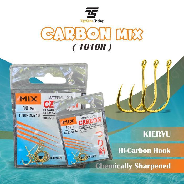 Mata Kail Kieryu Carbon Mix 1010R Berlubang Ukuran 0.1-12 Kuning Emas Jig Pancing Ikan Umpan Mancing