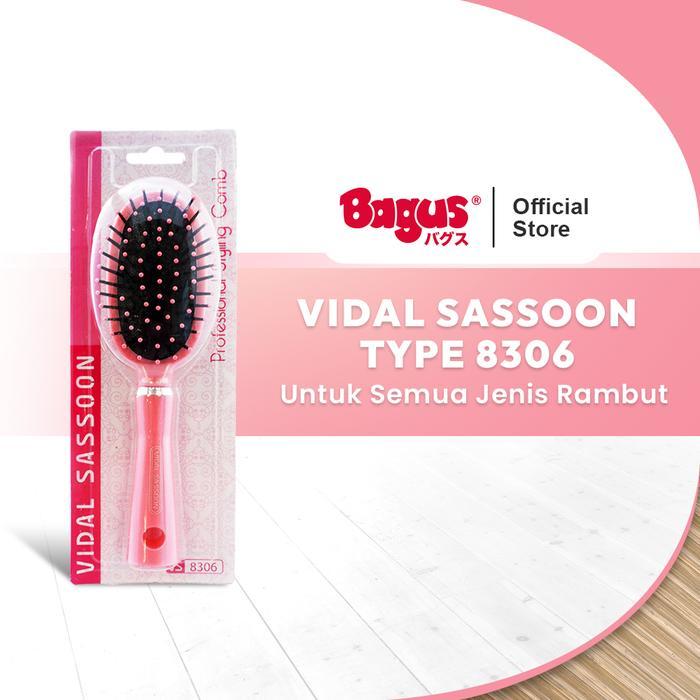 SALE Bagus Vidal Sassoon Sisir Rambut Round Cushion Brush Tipe VS - 8306 Pink TERMURAH