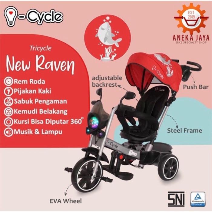 Top Sepeda Anak Stroller Roda 3 Besi Icycle TC-1903 Raven
