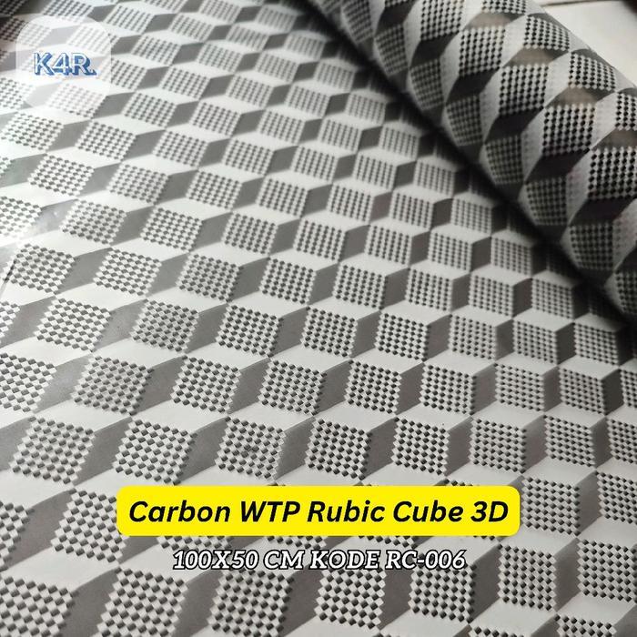 Carbon Celup WTP Motif Rubik 3D ukuran 100x50cm