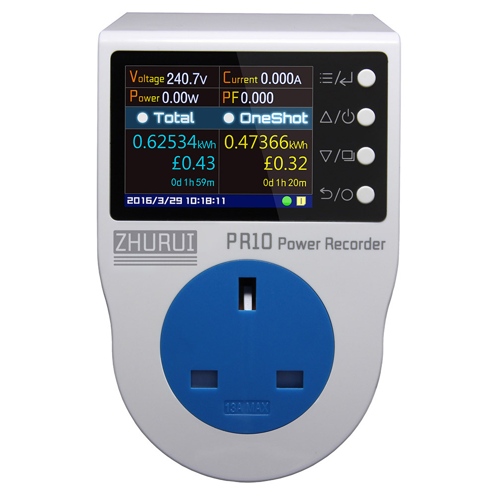PROMO   ZHURUI PR10-F BS / UK plug power metering socket/ kwh meter/ 0.1~3250w/watt meter/energy met