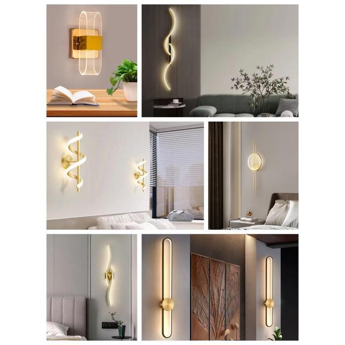 Lampu tidur aesthetic Lampu kamar aesthetic hias ruang tamu dinding led modern lampu wall moulding