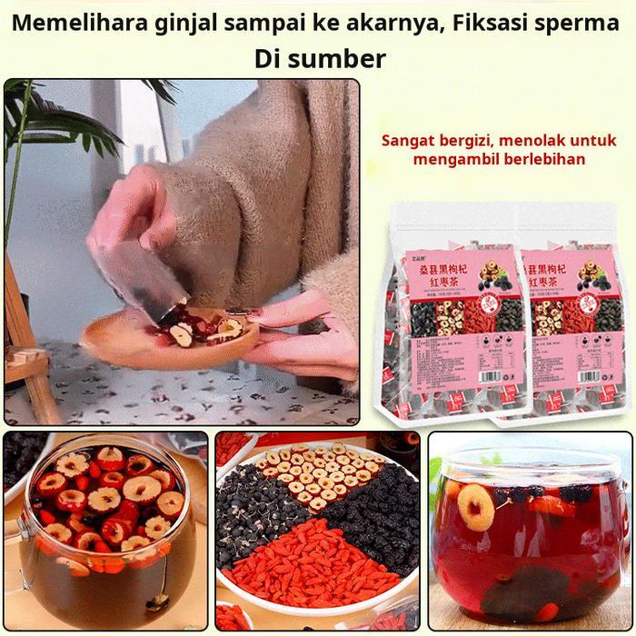 Black Wolfberry Mulberry Red Date Tea/Teh Bunga Kering Kurma Merah Murbei Hitam Wolfberry Merah