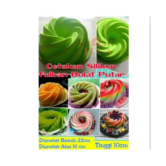 Cetakan Loyang Kue Cake Bolu Kukus Puding Pudding ULIR Silikon Silicon Silicone BESAR