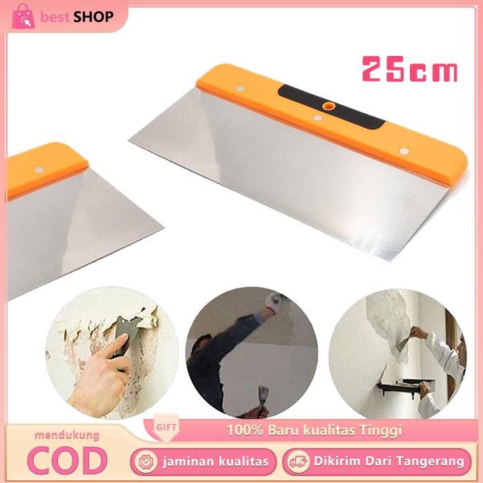 25cm Skrap Dempul Pisau Stainless Reparasi Drywall Alat Dempul Gypsum Kape Gypsum Scraper