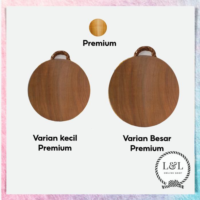 Talenan Bulat Kayu Pinus Dengan Tali Tambang Talenan Gantung Premium Food Grade Hiasan Dinding