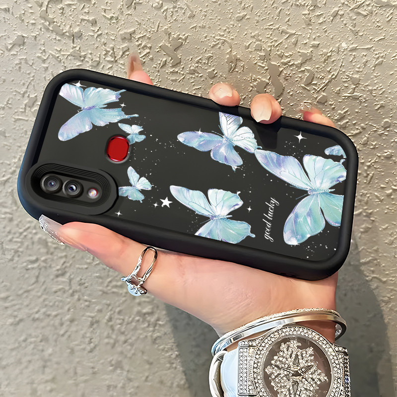 Casing Hp Untuk Samsung Galaxy A10s M01s A10 M30s M21 Case Kupu-kupu Galaksi Kasing Premium Matte Ce