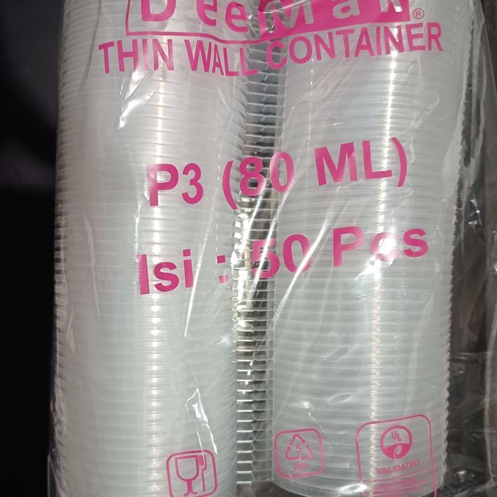 Thebest- isi 50 pcs thinwall DM sauce /puding cup 50ml/ cup sambel / cup puding