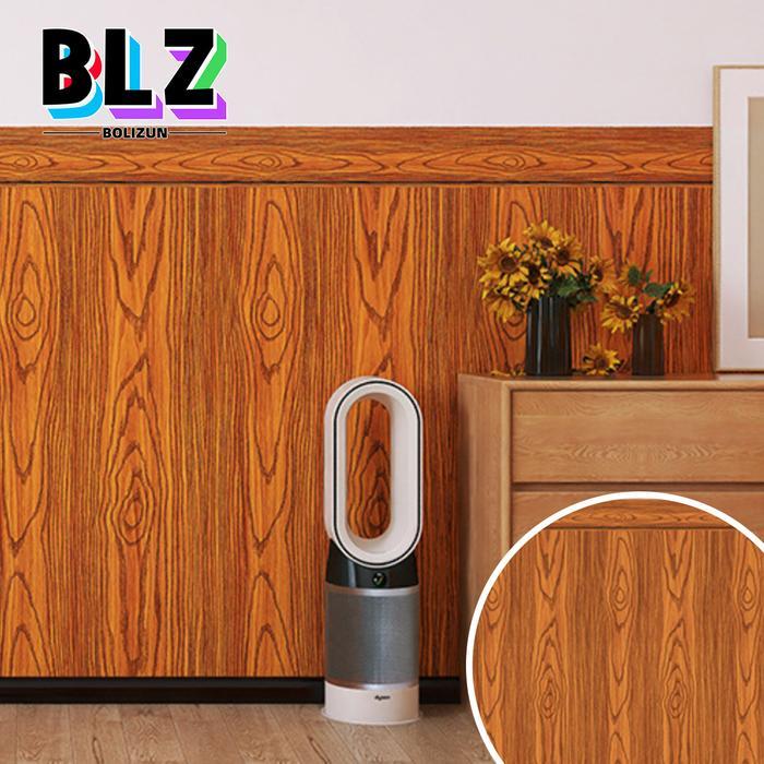 BOLIZUN (1ROLL) Stiker Wallpaper Dinding Vinyl Motif Batu dan Kayu, Tahan Aus dan Gores, PVC Ramah