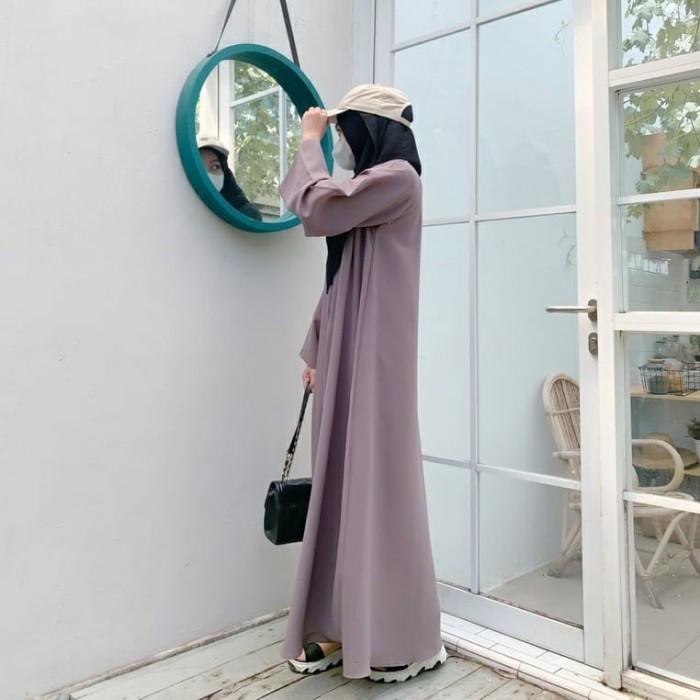 Thebest- Abaya Hitam Polos Wanita Abaya Turkey Baju Umroh Wanita 2022 Basic Aba