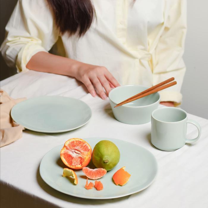 Carramica Piring Keramik Waterfall Mint Set