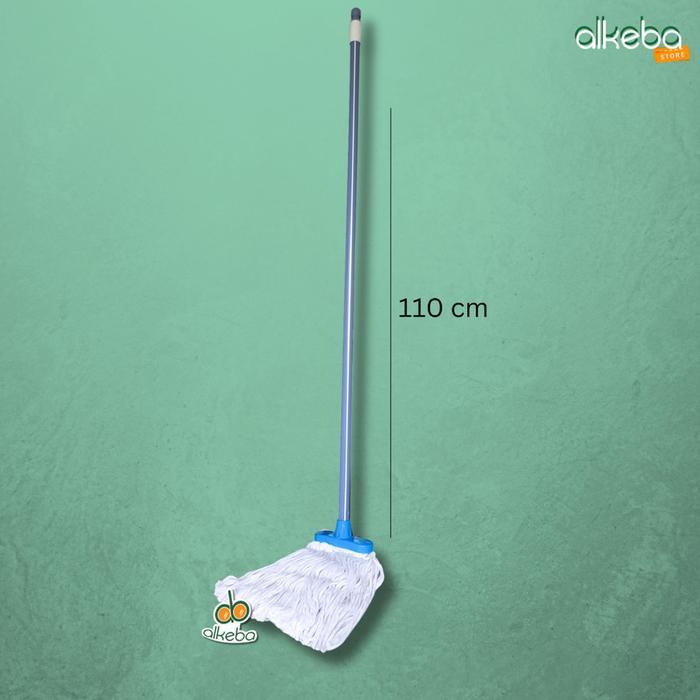 Mop Pel Set Dragon / Floor Mop Pel Dorong Lantai kain katun putih