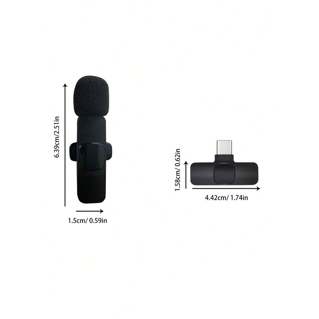 Wireless bluetooth microphone, lavalier radio microphone, video vlog live recording microphone, Type