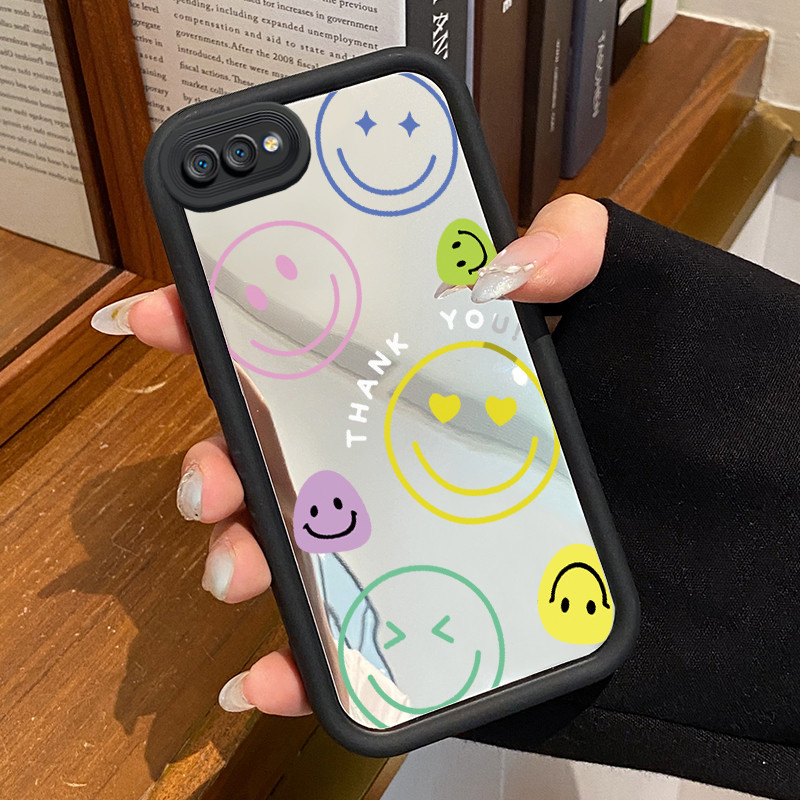 Casing Hp Realme C2 Realme C2s OPPO A1K Case Casing Kematian Smile Emoji Tas Pola Kasus cermin tangg
