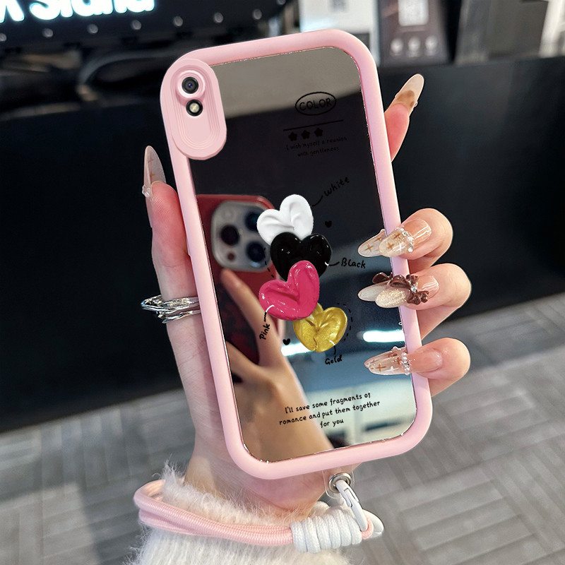 Casing Hp untuk Xiaomi Redmi 9A 9I Case Casing Pigmentasi pola Silikon Softcase Kasing HP tali gantu