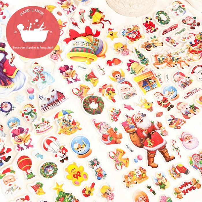 Stiker Natal Room Dekor Random Buah Kado Kaktus Populer