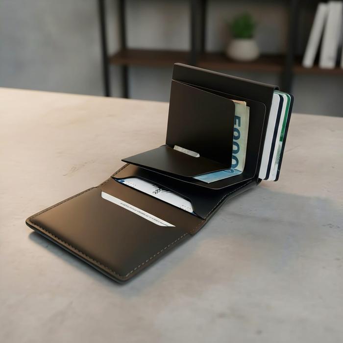 Dompet Pria Dompet Kartu Pria Rfid Anti Pencurian Data Kulit Pu Premium Tipis & Praktis