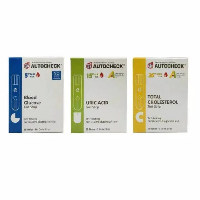 AUTOCHECK STRIP PENGECEKAN AUTOCHECK 3 IN 1 STRIP ASAM URAT / GULA / KOLESTROL