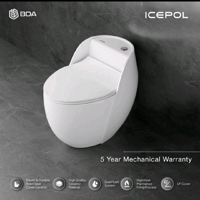 closet duduk icepol ic 8008/toilet duduk icepol oval/kloset duduk icepol modern bentuk telur 8001 - 