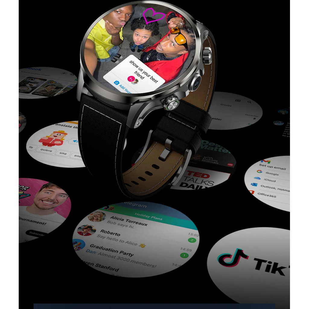 Vwar Core3 Android Smart Watch 1.9inch Big Screen 3GB RAM 32GB ROM 4G Network Smartwatch Men Google