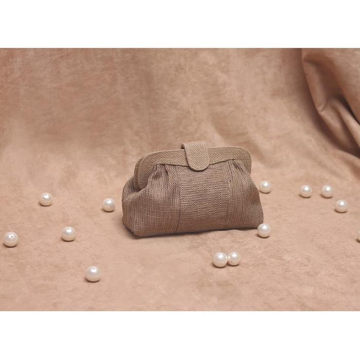 Handmade Bag Tas Wanita Handmade Tas Karung Goni Tikar- Belle Clutch Bag Cream Terlaris