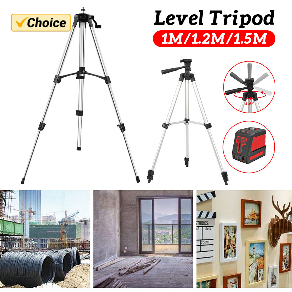 1M/1.2M/1.5M Laser Level Tripod Aluminum Alloy Adjustable Height Thickened Tripod Stand for Self