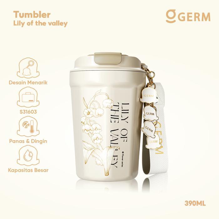 GERM K32 Vacuum Termos Cup S31603 Baja Tahan Karat Portabel With Liontin Dekoratif 390ML Cangkir