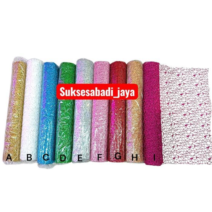PROMO HIASAN NATAL Pita Natal SERAT BESAR ROLL ukuran 50cm x 4.5meter / Pita Roll Besar /Pita Pohon