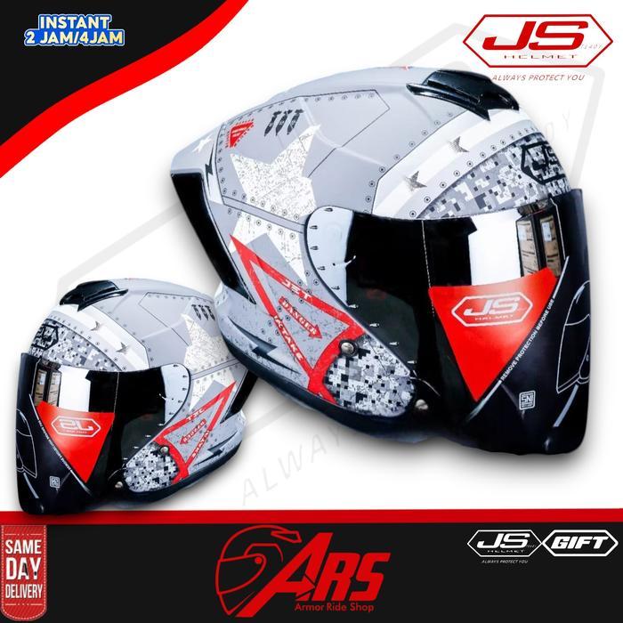 JS Helm Bintang Army Glossy Original SNI Pria Wanita Desain Keren Stylish Paket Ganteng Berkualitas