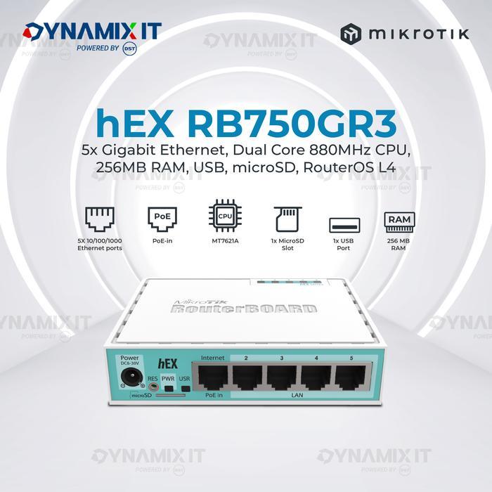 Terbaru Best Quality 100% Original Mikrotik Routerboard Rb750Gr3 (Hex)