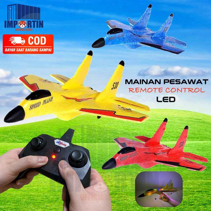 Mainan Pesawat Terbang Remote Control LED Pesawat Glider Airplane Tempur ZY-Pro/ Pesawat Remote