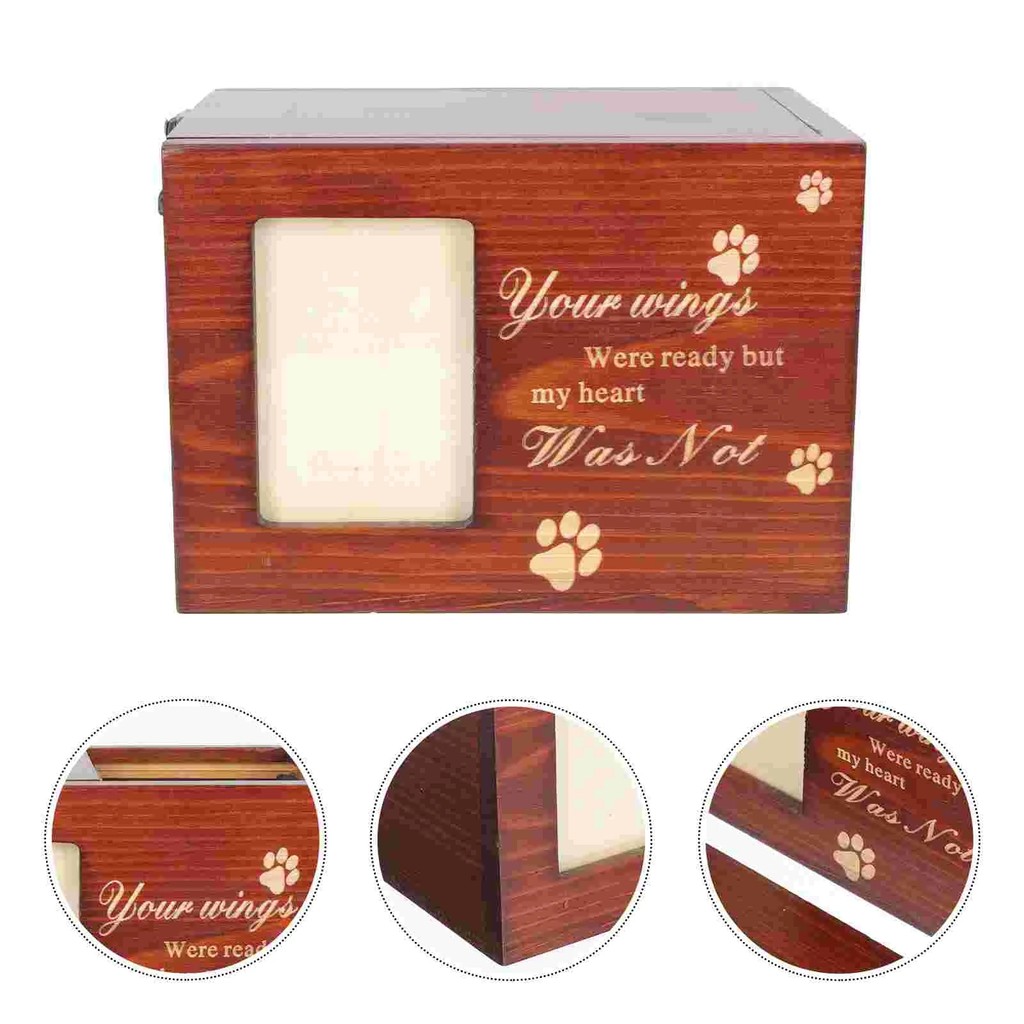 Cremation Urn Pet Cinerary Casket Wood Memorial Box Ashes Keepsake Small Animals Pet Cats Dogs