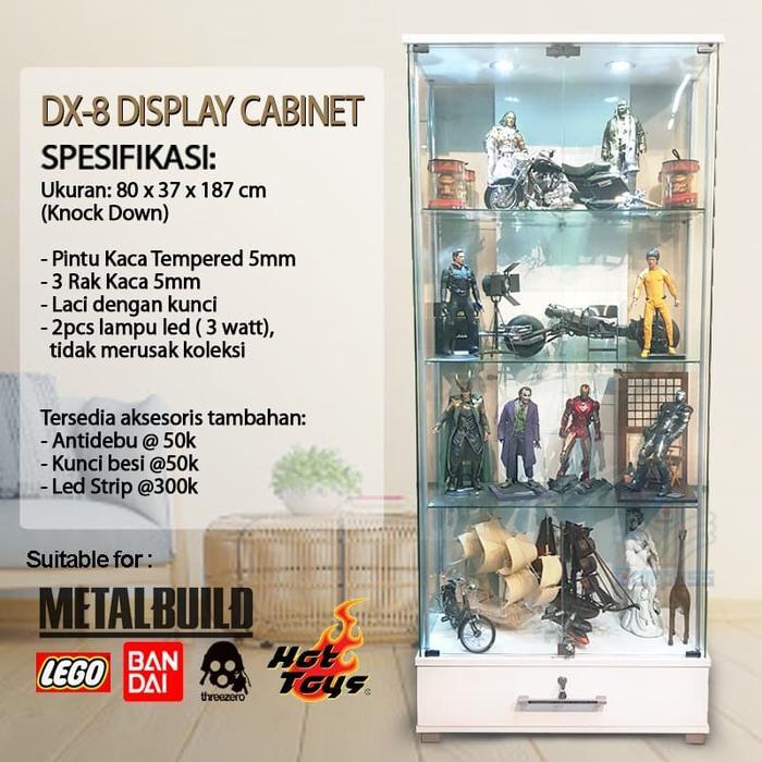 Lemari Hias Kaca 3 Rak Display Hot Toys Etalase Kristal Pajang Tas HT BISA GOSEND