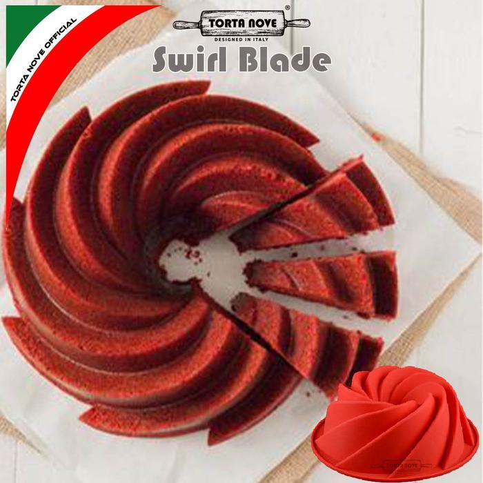 Loyang kue silikon Swirl Blade Tulban Bundt Cetakan kue bolu panggang kukus marmer cake Pudding