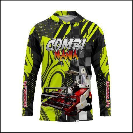 Premium Jersey kupluk pertanian perontok padi Combi Mania lengan panjang digital printing bahan