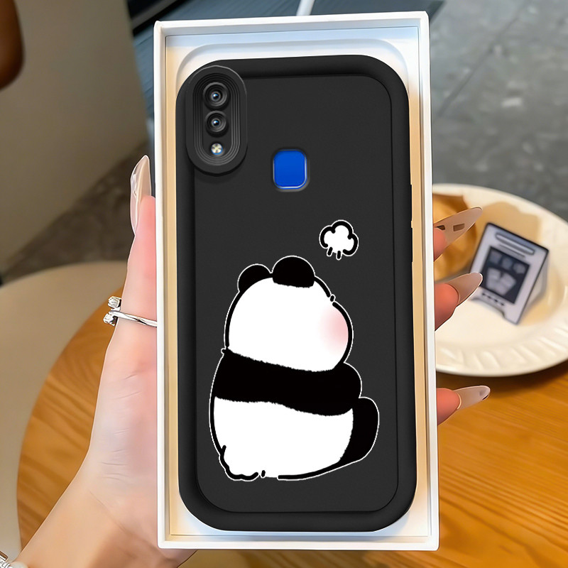 Casing Hp untuk VIVO Y91 Y91i Y93 Y93s Y95 Case Panda gemuk dari belakang Kasing silikon Cesing mura