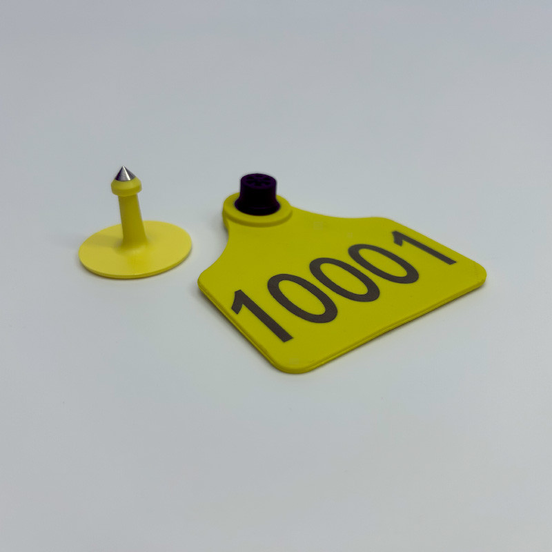 TF9661 Laser Printing Number 0-8m Long Range Animal Tag Cattle Ear Tag IP68 TPU UHF RFID Farm Ear