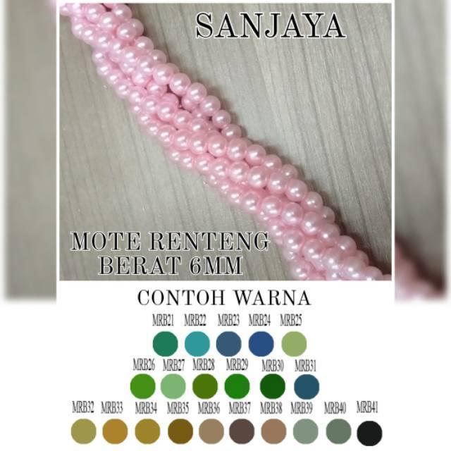 Mutiara Sintetis Berat / Mutsin 6mm / Mutiara Renteng Bulat / Mutiara Berat / Mote Renteng Berat 6mm