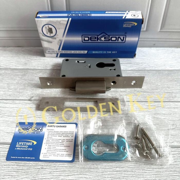 KUNCI PINTU GESER DEKKSON DEKSON MTS SLD DL 84100N SSS MORTISE LOCK SLIDING MEKAR KAYU ALUMINIUM
