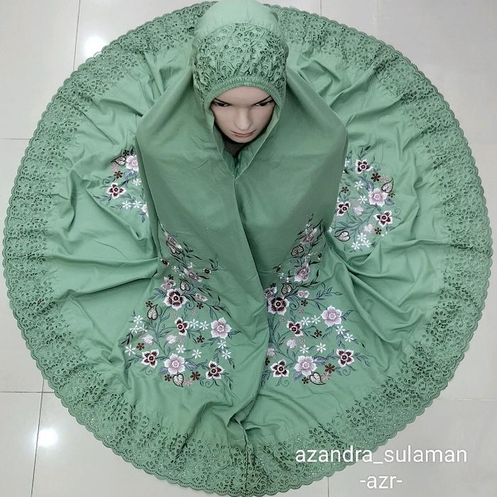 Top mukena bordir kapalo samek dan suji caia versi khadijah khas bukittinggi padang gers