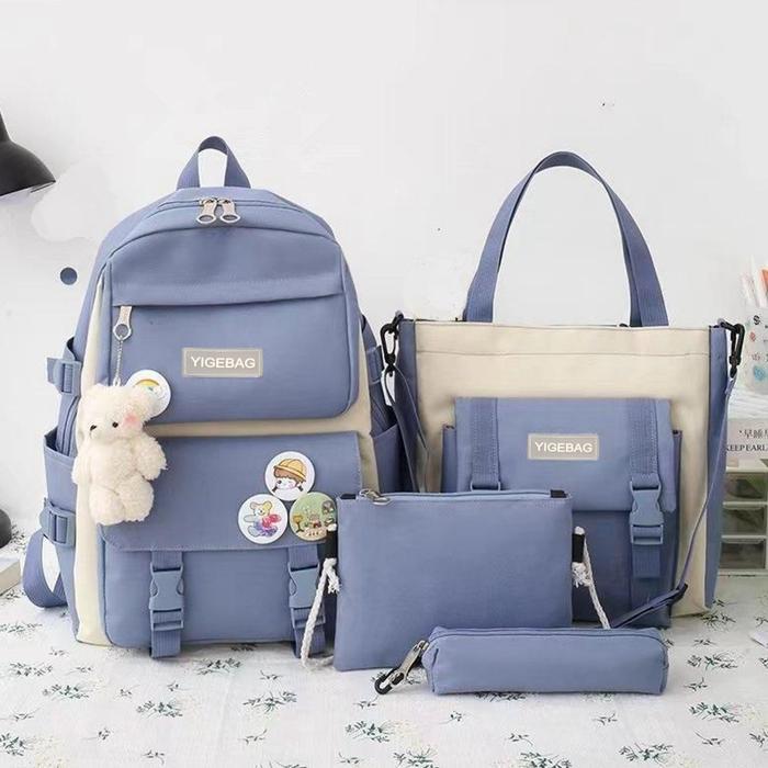 Top TAS RANSEL SEKOLAH BACKPACK WANITA LUCU AESTHETIC KOREAN STYLE 989 RANSEL 4IN1