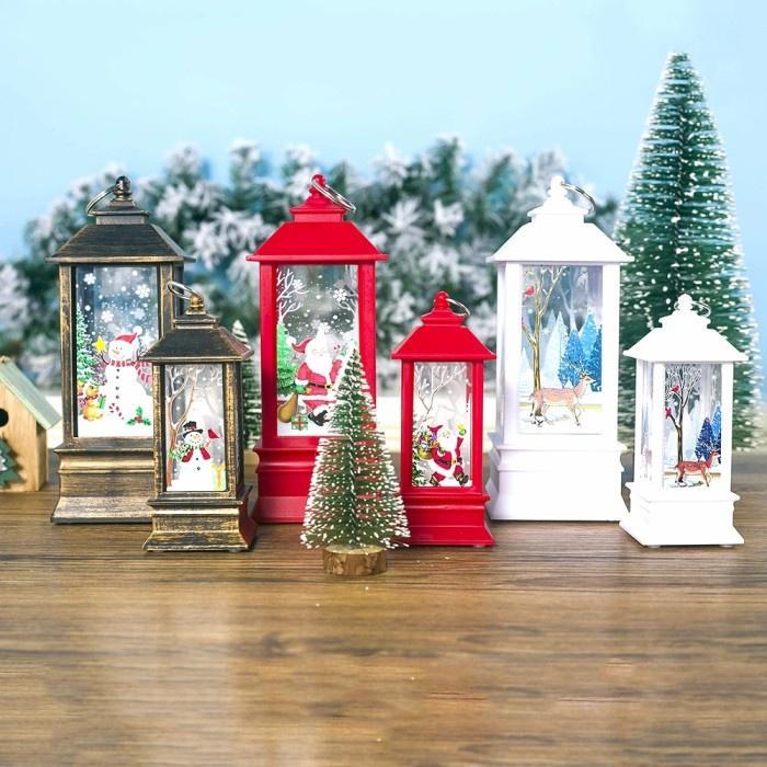 Lentera Lilin Natal Lampu Led Lilin Elektrik Souvenir Natal