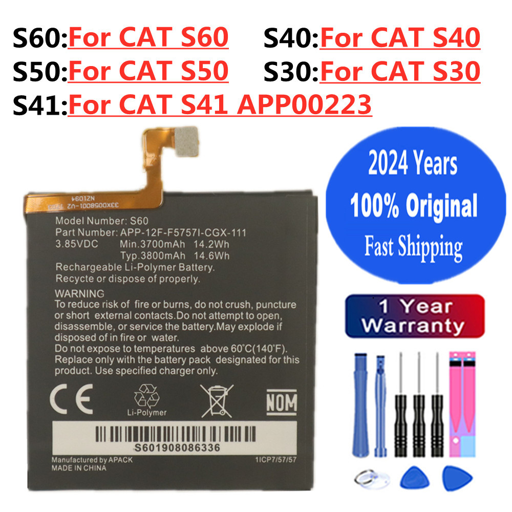 2024 Years 100% Original Battery For Caterpillar Cat S60 S50 S41 S40 S30 APP-12F-F57571-CGX-111 Phon