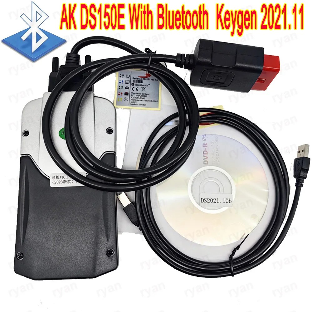 For Autocoms AK DS150E With Bluetooth 2021.11 Keygen For Delp DS150E V9.1 OBD2 Cars Trucks OBD II