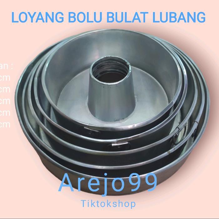 Loyang Bolu Loyang Roti Bulat Lubang Loyang Roti Ban Tulban 1set isi 5pcs Kitchenware (Alumunium