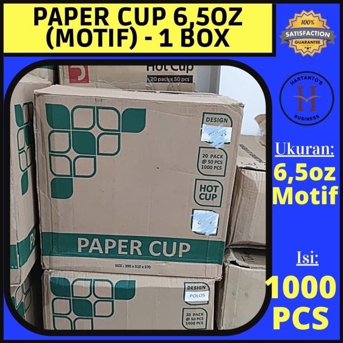 Paper Cup 6,5 oz Motif (1 dus) Gelas Kertas Motif Kopi 1 DUS